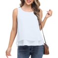 thumbnail image 2 of Timegard Débardeurs pour Femmes Grande Taille en Maille à Volants Sans Manches Col Ras du Cou Fluide Décontracté Ample Chemise Haut Blouse, 2 of 7