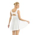 thumbnail image 3 of LiiYii Robe de Ballet Sans Manches en Maille Fluide pour Femmes Costume de Danse Lyrique pour Performance sur Scène Blanc 3TG, 3 of 8