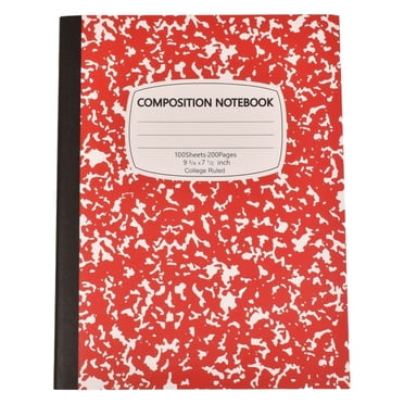 ZTTD Cahier de Composition Ligné Collège 1 Paquet, 200 Pages (100 Feuilles), 9-3/4 x 7-1/2, Cahiers de Composition Marbre en Vrac, Cahiers pour l'École Secondaire, Travail, Bureau, Livre de Comptes Durable, Fournitures pour l'École Secondaire