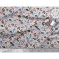 thumbnail image 3 of Soimoi Polyester Crepe Fabric Floral,Fish & Deer Cartoon Decor Fabric Printed Yard 52 Inch Wide, 3 of 3