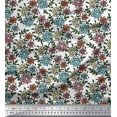 thumbnail image 1 of Soimoi Polyester Crepe Fabric Leaves & Floral Block Print Fabric by The Yard 52 Inch Wide, 1 of 3