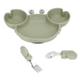thumbnail image 2 of Silicone Suction Plate, Divided Toddler Plates Cute  For Kids Pink,Green,Blue, 2 of 8