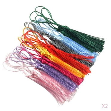 60Pcs Mixed Colors Silky Floss Bookmark Tassels DIY Reading Book Accessories DIY
