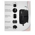 thumbnail image 2 of TRAVLR 100% PP Break Resistant Lightweight Expandable 24" Checkin Luggage Trolley -Black ., 2 of 6