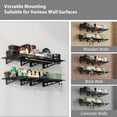 thumbnail image 1 of Heavy Duty Wall Mounted Garage Storage Rack – Metal Floating Organizer Shelf – 2x4 ft – 800 lbs Capacity – Tool & Utility Shelves – Shop, Storage unit, Garage – Black (2x4 feet), 1 of 7