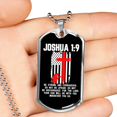 thumbnail image 2 of Be Strong And Courageous Firefighter Stainless Steel or 18k Gold Dog Tag 24" Chain, 2 of 8