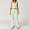 thumbnail image 1 of AEXTO Two Piece Color Block Womens Workout Sets Cross Back Tank Top Matching High Waist Wide Leg Leggings Sets Gym Outfits Activewear, 1 of 5
