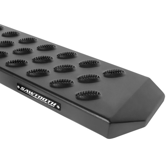Raptor Series Running Board 2102-0501BT Sawtooth Slide Track; Textured; Black; Aluminum; Unlighted; Rocker Panel Mount