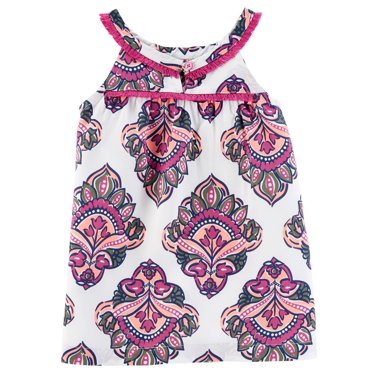 Carter's Baby Girls' Medallion Fringe Tank, 12 Months