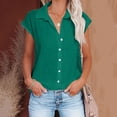 thumbnail image 1 of asjyhkr Plus Size Womens Linen T Shirts Button down Short Sleeve Tshirt Summer Tops Loose Soft Tees, 1 of 5