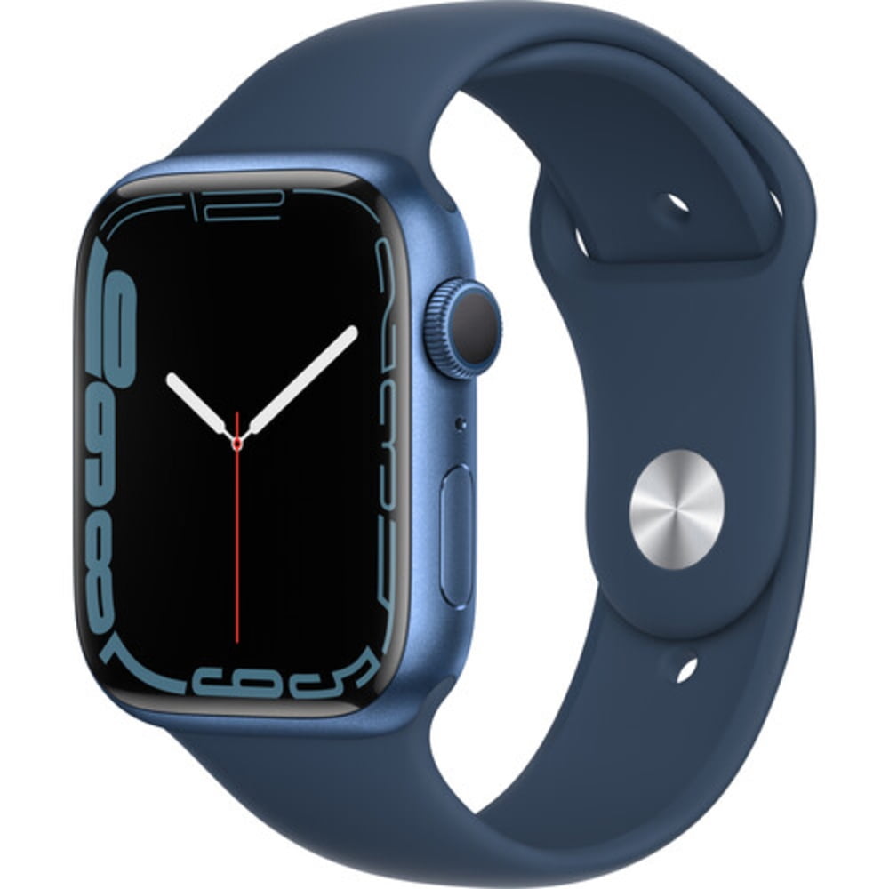 Restored Apple Watch Series 7 45mm GPS Blue Aluminum Case - Abyss Blue Sport Band (Refurbished)