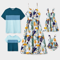 thumbnail image 4 of PatPat Family Matching Colorblock T-Shirt and Floral Button Up Strap Dress Sets, 4 of 5