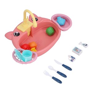 QIILU Pretend Play Kitchen Sink Toys,Toy Kitchen Products,Kitchen Sink Play Set Plastic Interactive Pretend Kitchen Sink Toys For Kids Over 3 Years Old