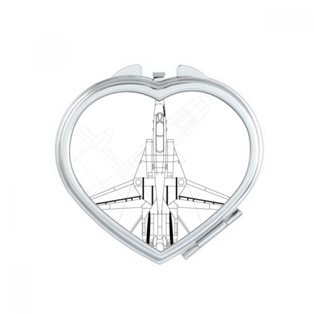 Paroles d'Avion Miroir Militaire Cœur Portable Maquillage de Poche