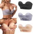 thumbnail image 4 of Greyghost Ladies Strapless Push-up Bra Sexy Lingerie Invisible Bra Front Closure Bra, 4 of 7