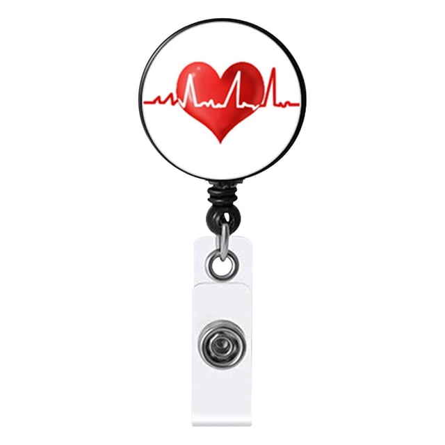 Nurse Badge Buckle Love Stethoscope Easy-To-Pull Buckle Retractable Badge Easy-To-Pull Certificate Buckle