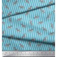 thumbnail image 2 of Soimoi Blue Poly Georgette Fabric Stripe & Wild Animal Print Sewing Fabric BTY 42 Inch Wide, 2 of 3