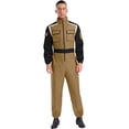 thumbnail image 1 of Sxiwei Mens Racing Driver Fireman Cosplay Jumpsuit Long Sleeve with Pockets for Themed Parties Khaki XL, 1 of 4