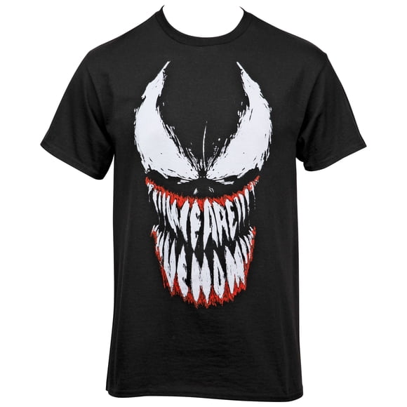 Venom Face With We Are Venom Teeth T-Shirt-Large