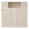 thumbnail image 4 of Euroco Wood Queen Size Murphy Bed with Storage Cabinets, Beige, 4 of 12