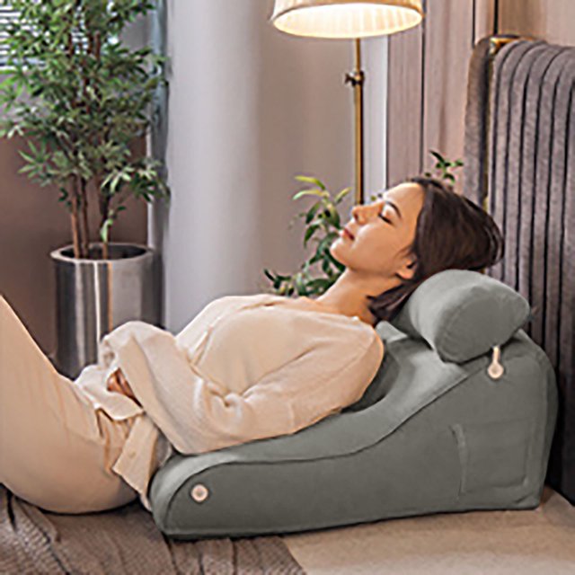 BKER Reading Bed Resting Pillow Arc Shaped Raised Backrest Headrest Shaped Modern Cushion Supporting Reclining Pillow Used For Decorating Sofas Beds And Windows 45x55cm