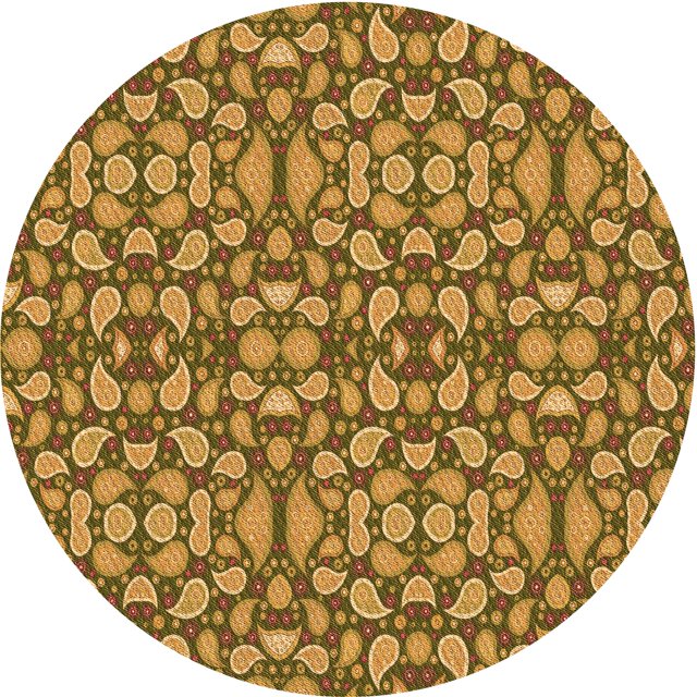 Ahgly Tapis Rond Lavable en Machine Intérieur Transitionnel Brun Bronze Foncé, 8 Pieds Rond