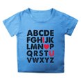 thumbnail image 1 of T-shirts Filles Été Imprimé Lettre Col Rond Manches Courtes T-Shirt Décontracté Hauts Filles Bleu Ciel 4-5 Ans, 1 of 4