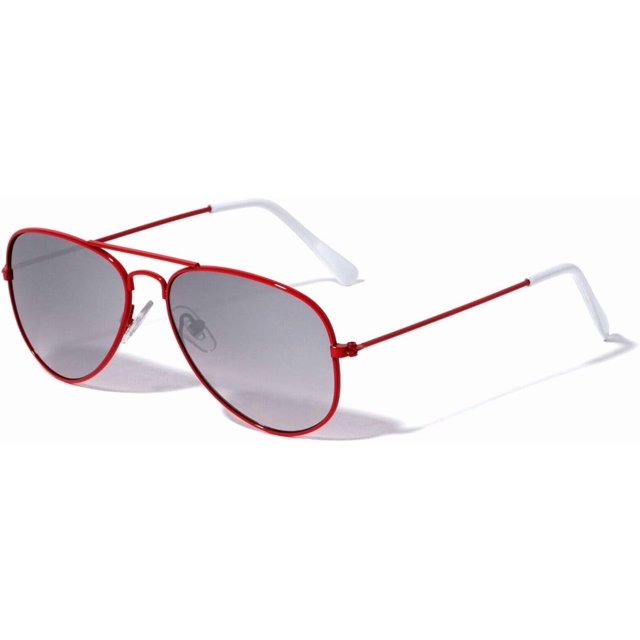 Dweebzilla Lunettes de Soleil Aviateur Sport Classique pour Enfants Garçons Filles, Rouge & Blanc