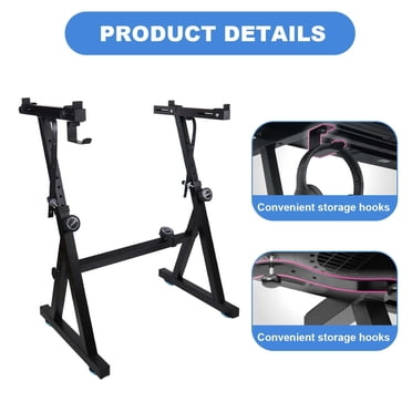 EDTara Piano Keyboard Stand Heavy Duty With Wheels and Stand Pads Adjustable Portable Music Stand, Fits 54 61 88 Key Electric Pianos, Sturdy Musical Keyboard Stand for Travel & Storage