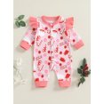 thumbnail image 2 of FAROOT Baby Girl Christmas Romper Cartoon Print Long Sleeve Button Down Full Length Jumpsuit Fall Winter Clothes, 2 of 7
