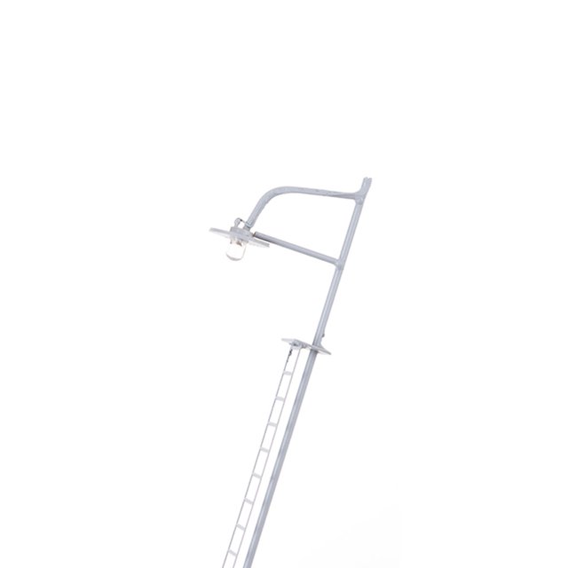 ziyahi Model Train Lamppost with Ladder Home Landscape Decorations LED Railway Light Miniature Single-Head Track Lamp Table Toys Gray(Scale 1:50) Gray(Scale 1:50)