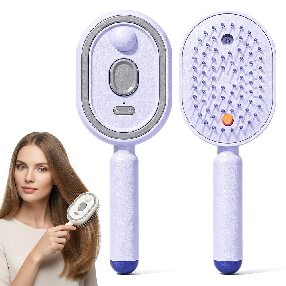 1pcs,Electric Spray air Cushion Massage Comb, 3-in-1 Electric Mist Spray Hair Brush, Retractable Hairs Massage Brush for Frizzy Hair & Scalp Care, Relieve Hair Tangles & Dryness.,Purple - Walmart.ca