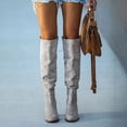 thumbnail image 4 of jovati Mode Femmes Automne Bottes à Tige Longue à Talon Épais Chaussures Bottes Longueur Genou Bout Rond Bottes, 4 of 9