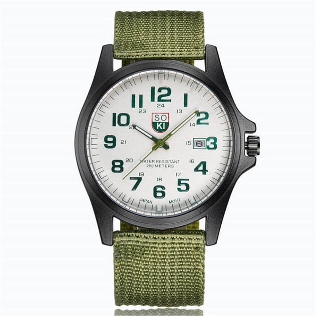 PVCS Couple Fashion Nylon strap Analog Quartz Round Wrist Watch Watches