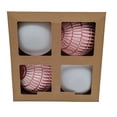 thumbnail image 4 of Holiday Time 4-Count Pink and White Shatterproof Textured Christmas Ornaments, 150MM, 4 of 4