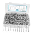 thumbnail image 2 of Rongfmy 500Pcs Rivets Aluminum Steel Open End Rivets with Divider Labeled Case, 2 of 9
