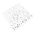 thumbnail image 1 of White "BABY ON BOARD" with Teddy Bear Sign Decal Sticker for Car Truck, 1 of 8