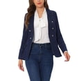 thumbnail image 1 of INSPIRE CHIC Veste en Denim à Revers Cranté à Manches Longues avec Boutons et Poches pour Femme TP Noir-Bleu, 1 of 7