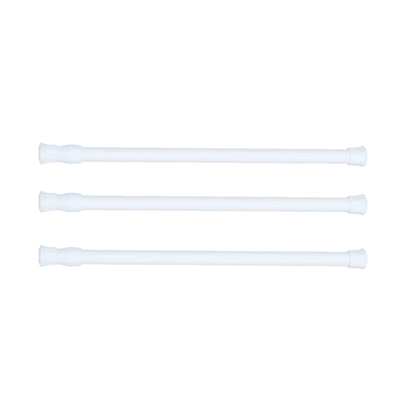 CIMAXIC 3pcs Extendable Cupboard Bars Tensions Rod Spring Curtain Rod Adjustable Width 11.8-20 Inches (White),11.81"X0.59"X0.59"
