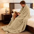 thumbnail image 4 of Thickened Rabbit Plu Sh Nap Blanket Bunny Blanket For Adults Soft Warm Fuzzy Throw Blanket For Bed Sofa Travel And Off Ice Blanket Heavy Couch Throw Blankets for Sofa Bed Blanket Full Size Blankets, 4 of 4