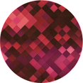 thumbnail image 1 of Ahgly Company Tapis de Zone Rond d'Intérieur Lavable à la Machine, Transitionnel, Rouge Brique de Feu, 8 Pieds Rond, 1 of 7