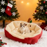 Home Christmas Pet Sofa Christmas Pet Bed Semi Enclosed Cats Bed Dog Bed Removable and Washable Dog Bed Winter Warm Cats Bed Home Essentials