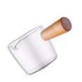 thumbnail image 2 of Coffee Pot Wooden Handle Glass Milk Teapot Mini Sauce Gravy Pan Home Hotel Kitchen Tableware, Large, 2 of 9