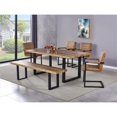 thumbnail image 2 of Bazely Industrial Chic Rectangular Oak Wood Dining Bench with Black Base, 2 of 2