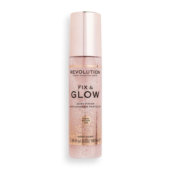 Makeup Revolution Vaporisateur Fixateur Fix & Glow, Illuminateur & Hydratant, Végane & Sans Cruauté, 3,38 Fl Oz