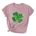 thumbnail image 1 of Besolor T-Shirts de la Saint-Patrick pour Femmes, Col Rond, Manches Courtes, T-Shirts Basiques, T-Shirts Graphiques Shamrock, Hauts de Festival, 1 of 3