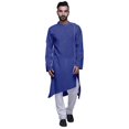 thumbnail image 1 of Atasi Satin Slub Designer Button DownKurtaFor Men Casual Summer WearKurtas-Medium, 1 of 1