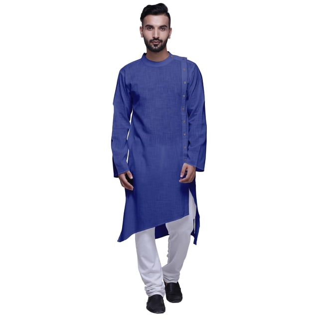 Atasi Satin Slub Designer Button DownKurtaFor Men Casual Summer WearKurtas-Medium