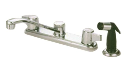 Elements of Design EB262 Franklin Twin Canopy Handle 8" Kitchen Faucet with Side Sprayer Polished Chrome