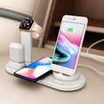 thumbnail image 2 of Chargeur Sans Fil, Station de Recharge 4 en 1 pour Apple, Support de Socle de Recharge Sans Fil avec Support de Chargeur Apple Watch, 2 of 4